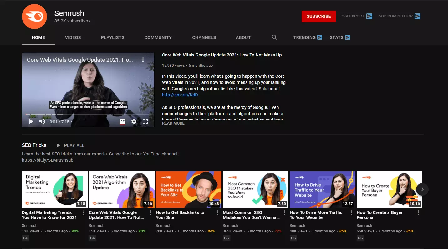 Organize YouTube videos in Playlists
